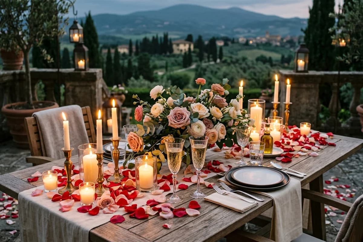 A candlelit proposal setting suited to live music